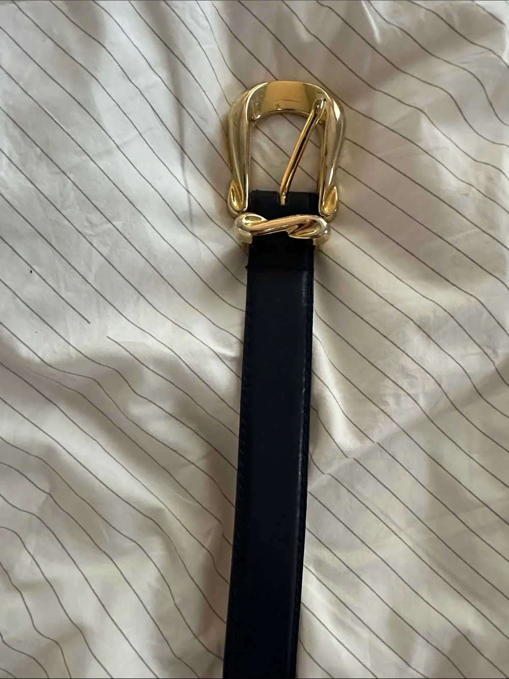 VTG Worthington Genuine Leather Belt with Gold Buckle - XXL